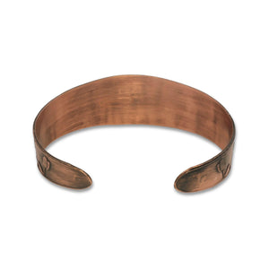 Copper Cuff Bracelet - Handmade Etched Tulip Cuff With Antique Copper Finish