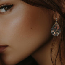 Load image into Gallery viewer, Copper Tulip Earrings - Handmade Copper Teardrop Earrings With Rustic Copper Finish

