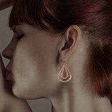 Load image into Gallery viewer, Pure Copper Teardrop Dangle Earrings With Hypoallergenic Steel Ear Wires
