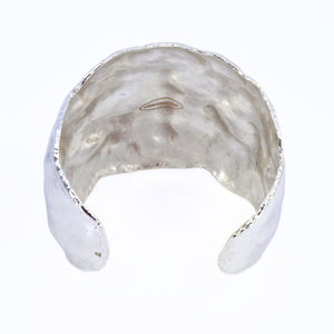 Crumpled Molten Silver Cuff Bracelet,