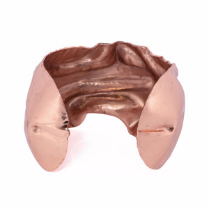 Wide Crumpled Copper Cuff Bracelet