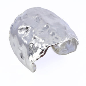 Crumpled Molten Silver Cuff Bracelet,