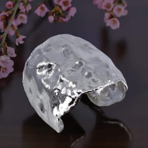 Crumpled Molten Silver Cuff Bracelet,