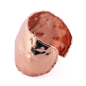 Crumpled Molten Copper Cuff Bracelet