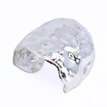 Load image into Gallery viewer, Crumpled Molten Silver Cuff Bracelet,
