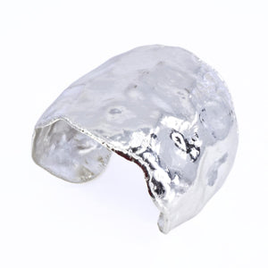 Crumpled Molten Silver Cuff Bracelet,