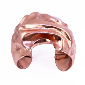Wide Crumpled Copper Cuff Bracelet