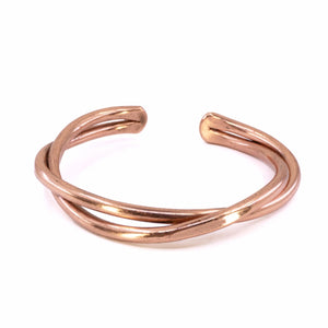 Double Twisted Solid Copper Wire Bracelet With Smooth Edges