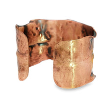 Load image into Gallery viewer, Solid Copper Cuff Bracelet: Rustic Antique Copper Finish, Copper Turquoise Stone - UrbanroseNYC
