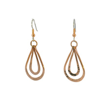 Load image into Gallery viewer, Pure Copper Teardrop Dangle Earrings With Hypoallergenic Steel Ear Wires
