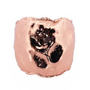 Crumpled Molten Copper Cuff Bracelet