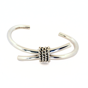 Taxco Sterling Silver Modernist Silver Cuff Bracelet - UrbanroseNYC