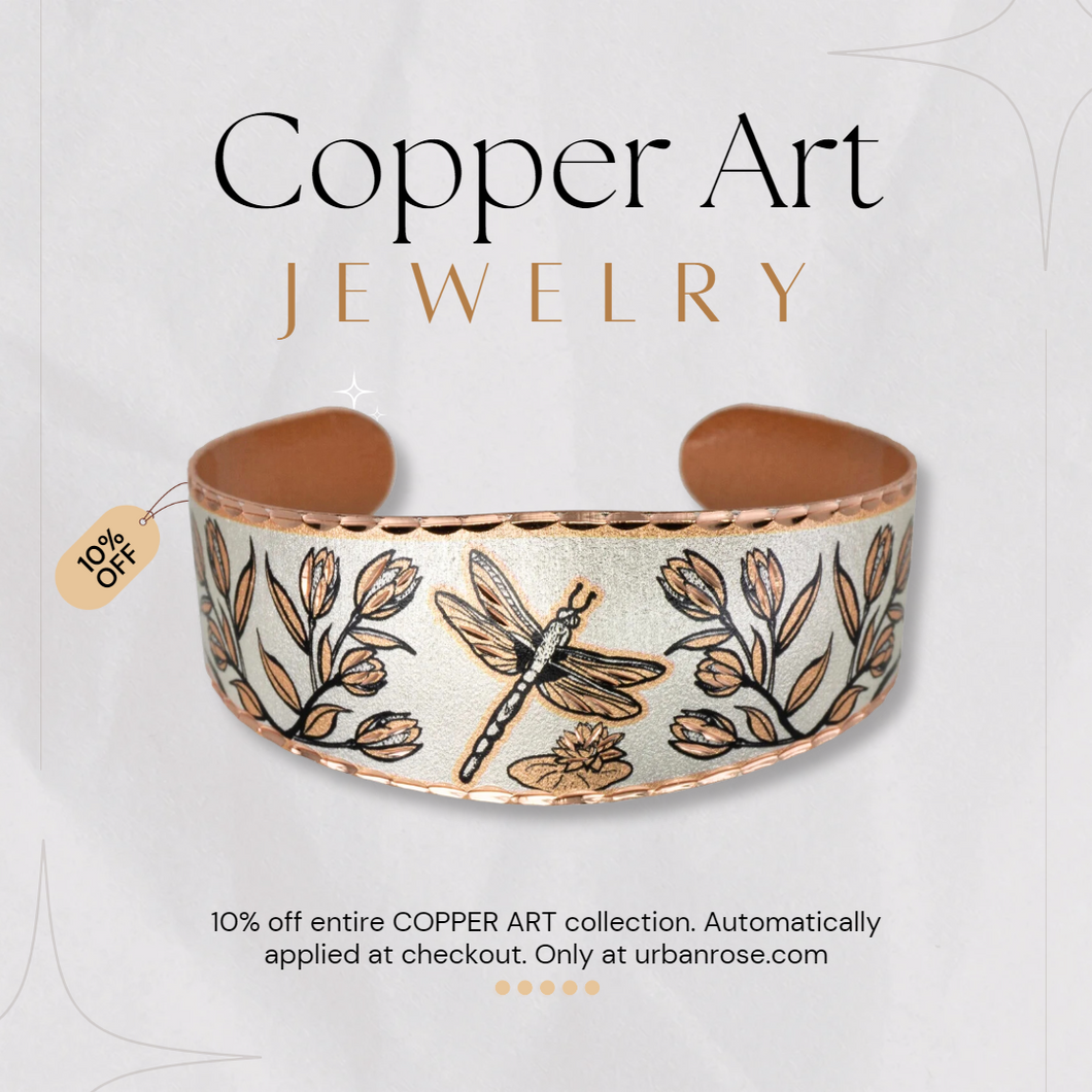 Copper Art Bracelet - Dragonfly UrbanroseNYC