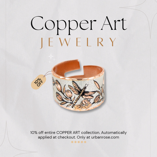 Copper Art Ring - Dragonfly UrbanroseNYC