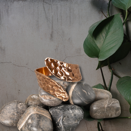 Solid Copper Wrap Ring - Hammered Design UrbanroseNYC