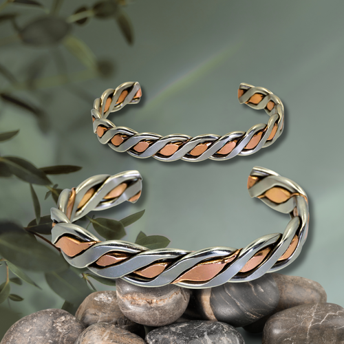 Men's & Women's Heavy Twisted Wire Copper-Nickel Bracelet - UrbanroseNYC