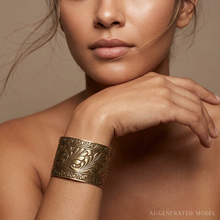 Load image into Gallery viewer, Solid Brass Cuff - Scroll Design - UrbanroseNYC
