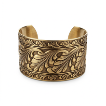Load image into Gallery viewer, Solid Brass Cuff - Scroll Design - UrbanroseNYC
