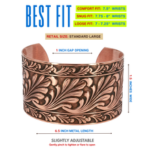 Load image into Gallery viewer, Solid Copper Cuff - Scroll Design - UrbanroseNYC
