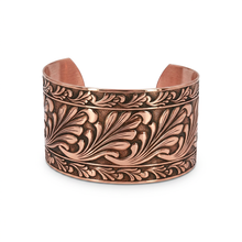 Load image into Gallery viewer, Solid Copper Cuff - Scroll Design - UrbanroseNYC
