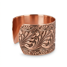 Load image into Gallery viewer, Solid Copper Cuff - Scroll Design - UrbanroseNYC
