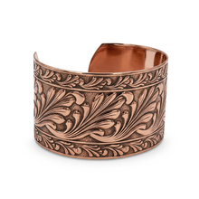 Load image into Gallery viewer, Solid Copper Cuff - Scroll Design - UrbanroseNYC
