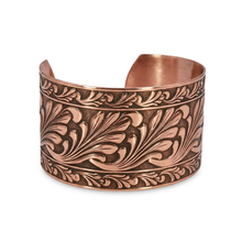 Load image into Gallery viewer, Solid Copper Cuff - Scroll Design - UrbanroseNYC
