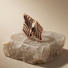 Load image into Gallery viewer, Solid Copper Wrap Ring - Scroll Design - UrbanroseNYC
