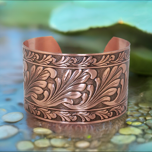 Solid Copper Cuff - Scroll Design - UrbanroseNYC