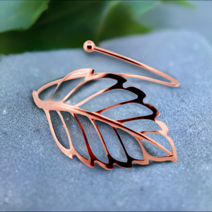 Solid Copper Leaf Bypass Bracelet - UrbanroseNYC