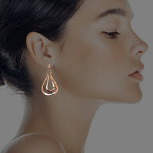 Load image into Gallery viewer, Pure Copper Teardrop Dangle Earrings With Hypoallergenic Steel Ear Wires
