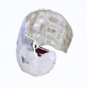 Crumpled Molten Silver Cuff Bracelet,