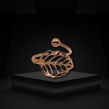 Load image into Gallery viewer, Solid Copper Bypass Ring - Cutout Leaf UrbanroseNYC
