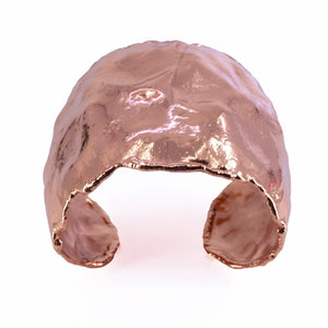 Crumpled Molten Copper Cuff Bracelet