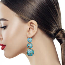 Load image into Gallery viewer, Solid Copper Graduated Verdigris Drop Patina Hummingbird Earrings
