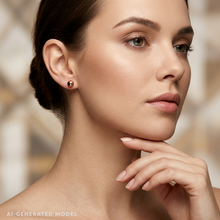 Load image into Gallery viewer, Copper Ball Stud Earrings - UrbanroseNYC
