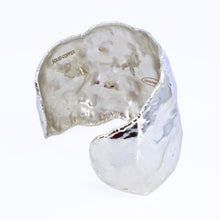Load image into Gallery viewer, Crumpled Molten Silver Cuff Bracelet,

