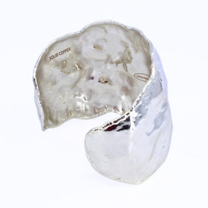 Crumpled Molten Silver Cuff Bracelet,