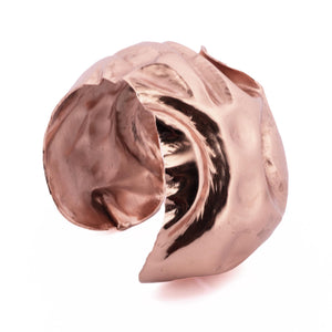 Wide Crumpled Copper Cuff Bracelet