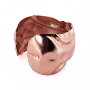 Wide Crumpled Copper Cuff Bracelet