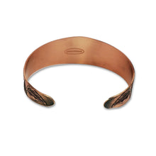 Load image into Gallery viewer, Copper Cuff Bracelet - Handmade Etched Sunflower Cuff With Antique Copper Finish
