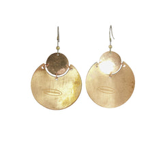 Load image into Gallery viewer, Flora &amp; Fauna Copper Earrings, Butterfly Split Circle Antique Copper Dangle Style - UrbanroseNYC
