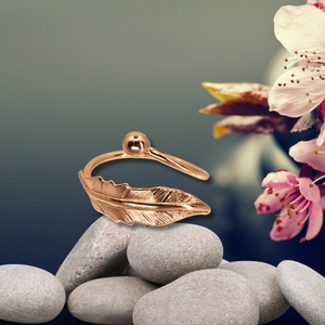 Solid Copper Bypass Ring - Feather UrbanroseNYC