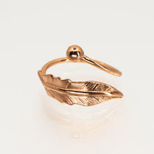 Load image into Gallery viewer, Solid Copper Bypass Ring - Feather - UrbanroseNYC
