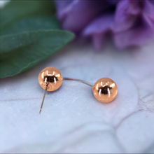 Load image into Gallery viewer, Copper Ball Stud Earrings - UrbanroseNYC
