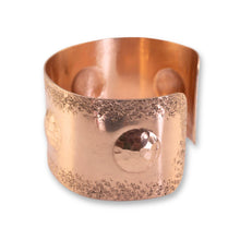 Load image into Gallery viewer, Solid Copper Statement Cuff Bracelet With Puffed Circles
