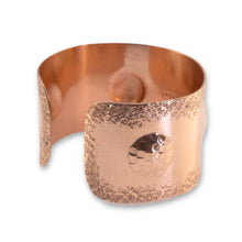 Load image into Gallery viewer, Solid Copper Statement Cuff Bracelet With Puffed Circles
