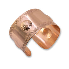 Load image into Gallery viewer, Solid Copper Statement Cuff Bracelet With Puffed Circles
