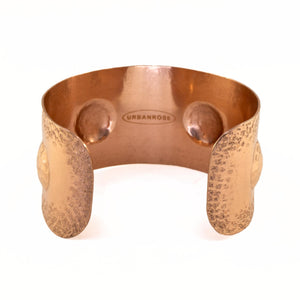 Solid Copper Statement Cuff Bracelet With Puffed Circles