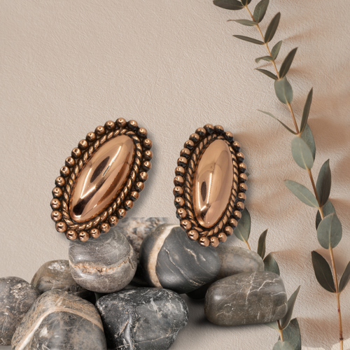Solid Copper Navette Earrings UrbanroseNYC